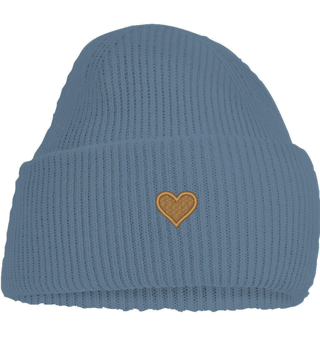 Herz aus Gold - Deep Cuffed Beanie