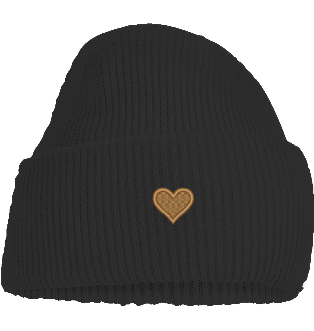 Herz aus Gold - Deep Cuffed Beanie
