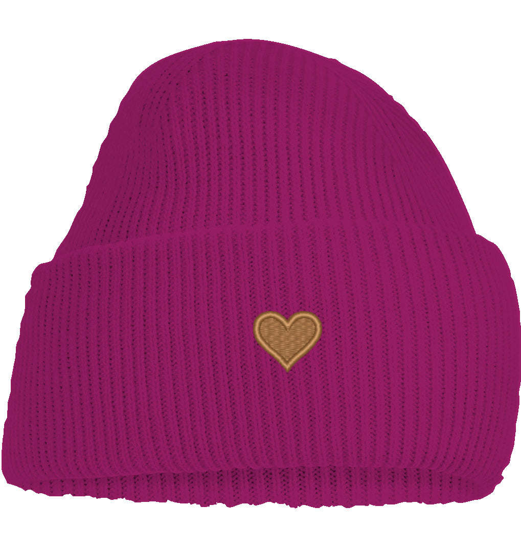 Herz aus Gold - Deep Cuffed Beanie