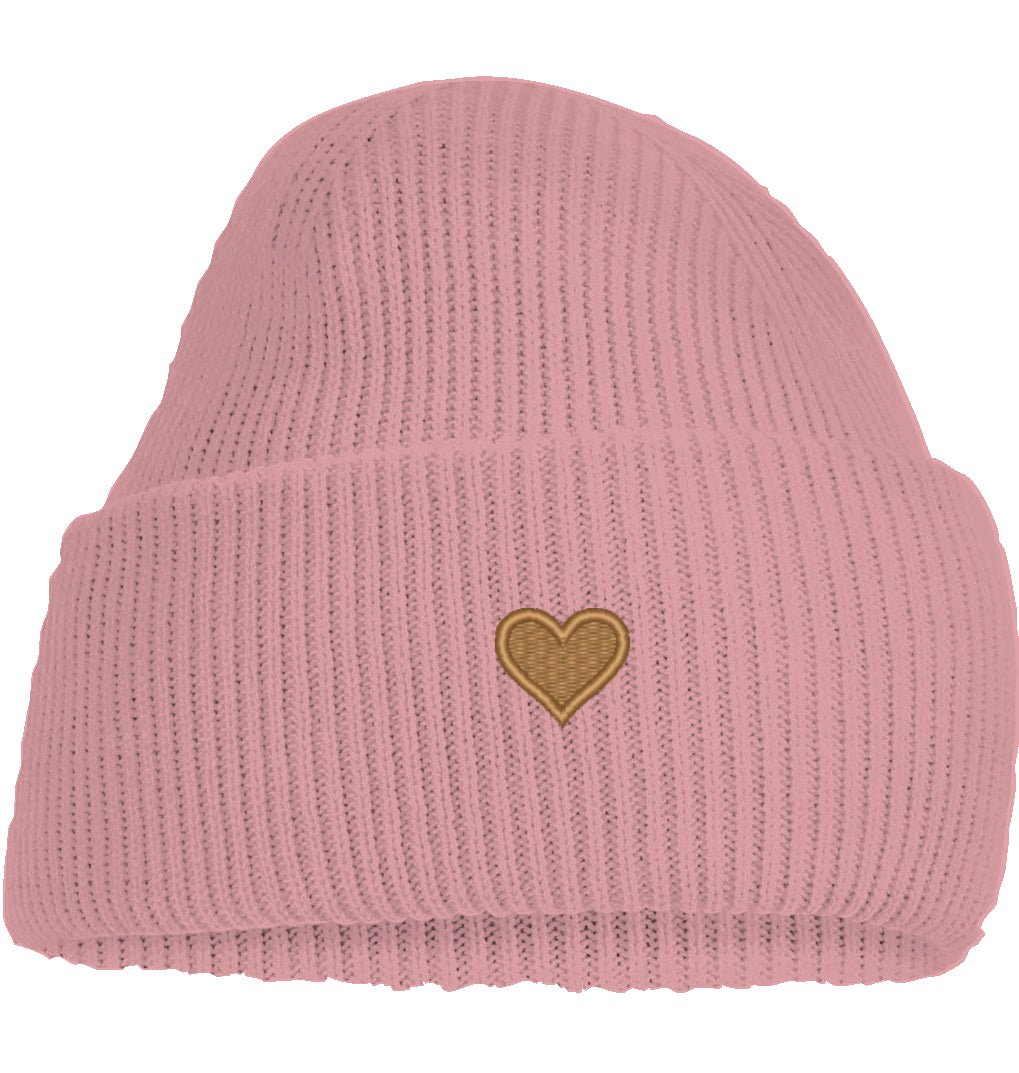 Herz aus Gold - Deep Cuffed Beanie