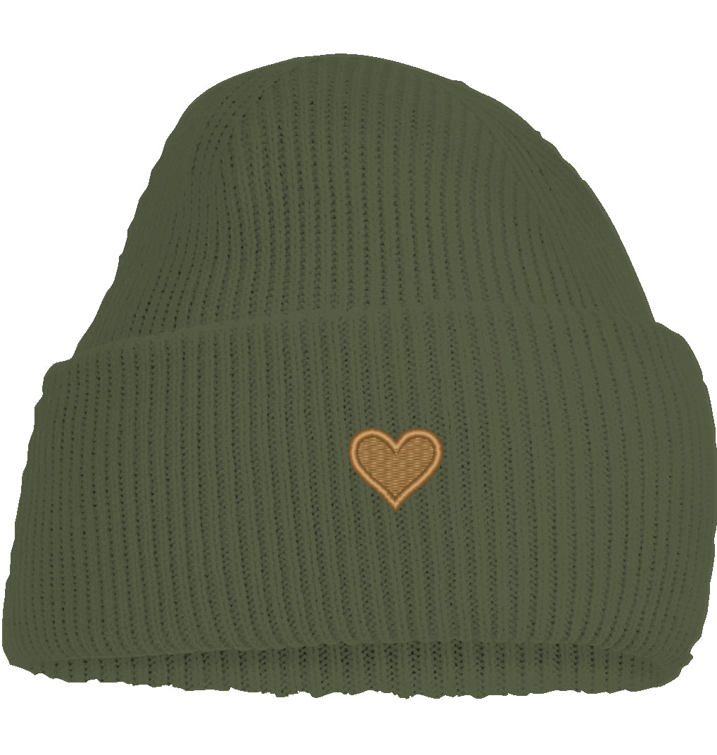 Herz aus Gold - Deep Cuffed Beanie