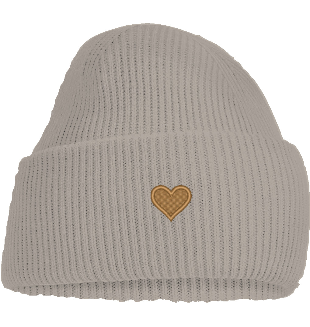 Herz aus Gold - Deep Cuffed Beanie