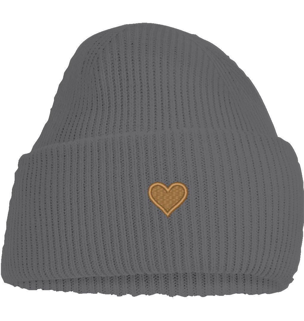 Herz aus Gold - Deep Cuffed Beanie