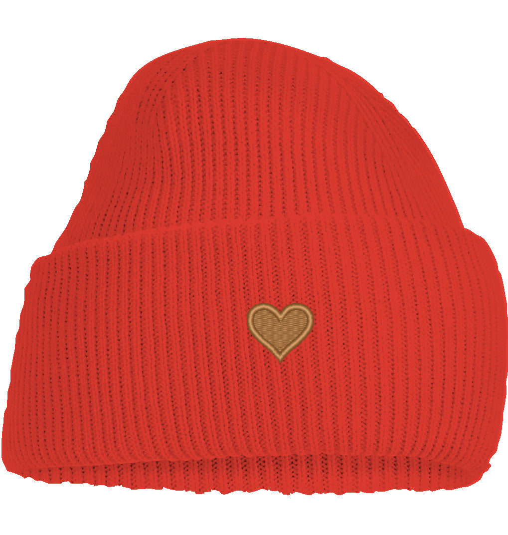 Herz aus Gold - Deep Cuffed Beanie