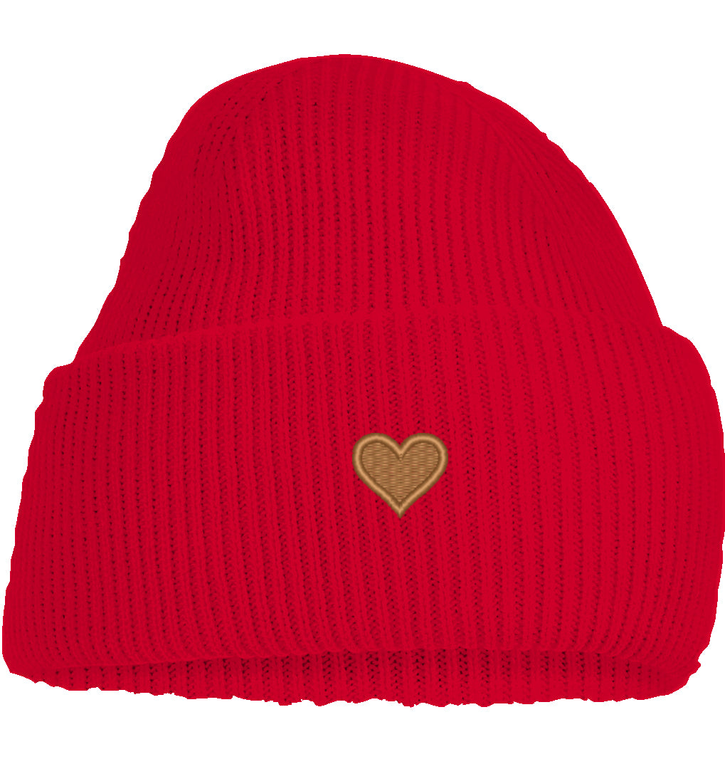 Herz aus Gold - Deep Cuffed Beanie