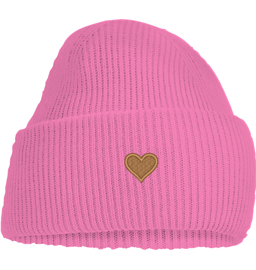 Herz aus Gold - Deep Cuffed Beanie