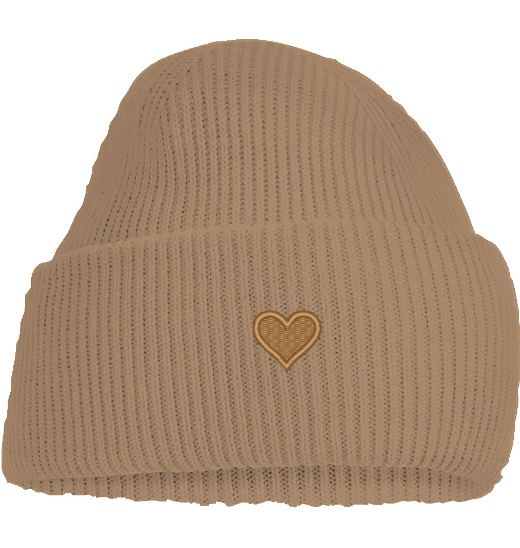 Herz aus Gold - Deep Cuffed Beanie
