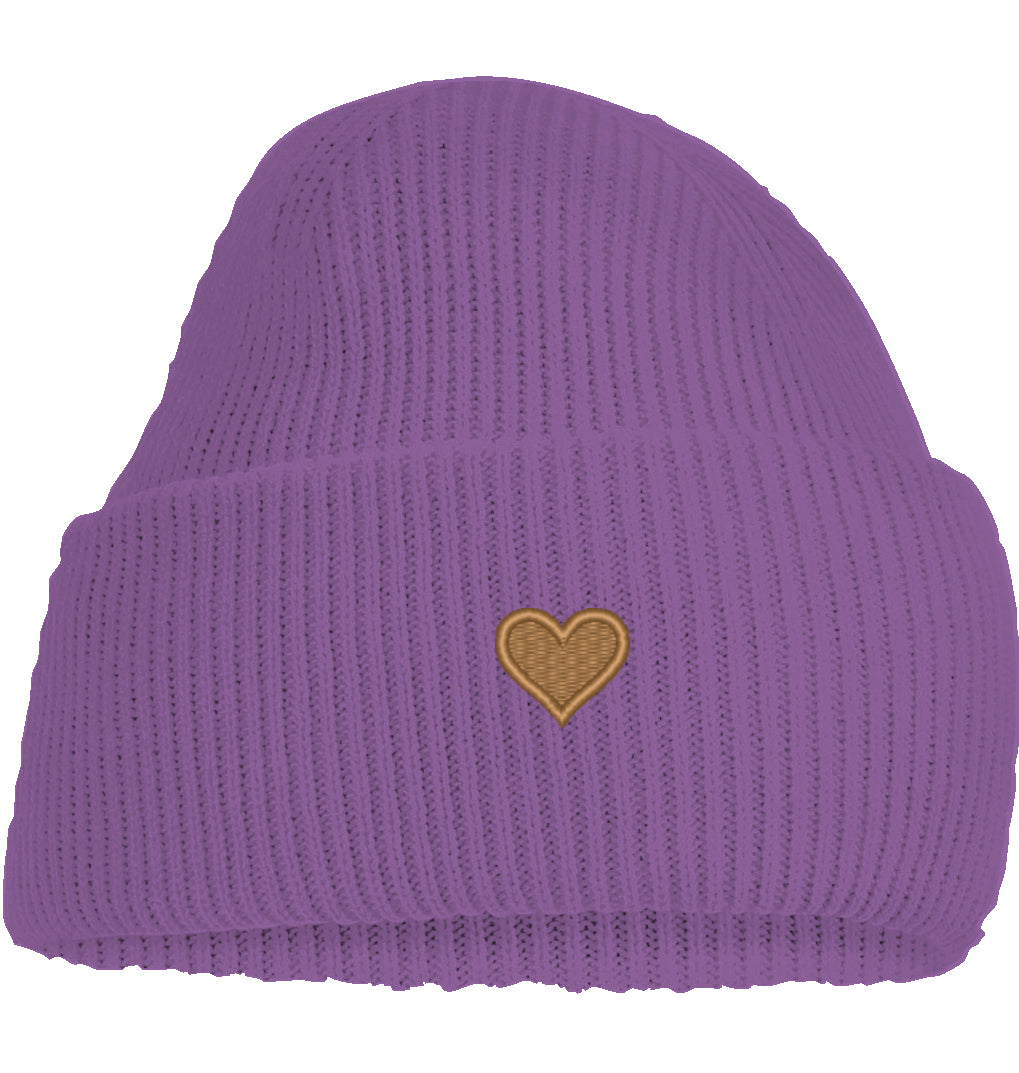 Herz aus Gold - Deep Cuffed Beanie