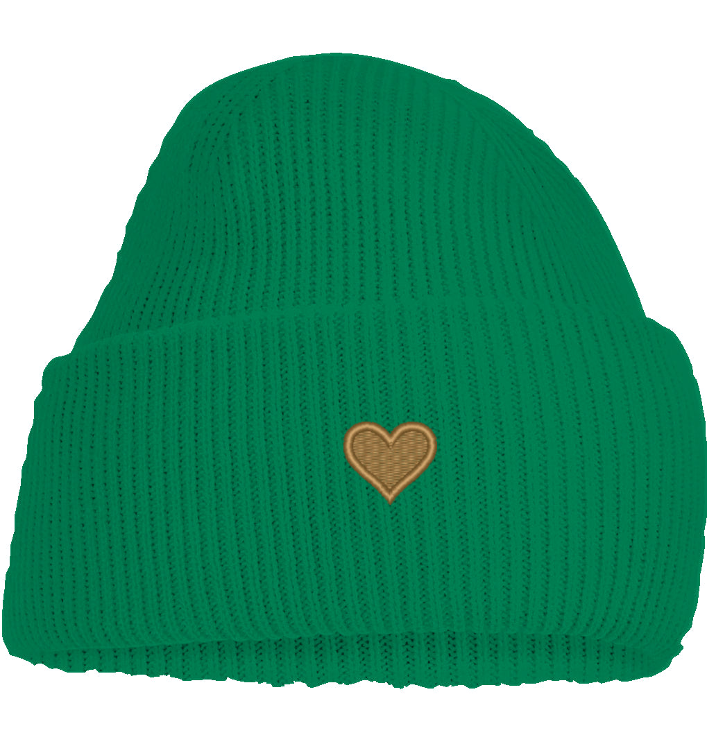 Herz aus Gold - Deep Cuffed Beanie