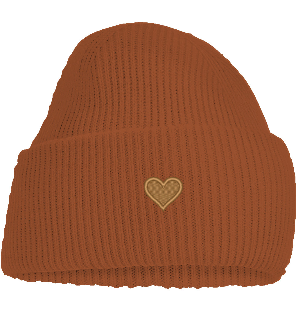 Herz aus Gold - Deep Cuffed Beanie