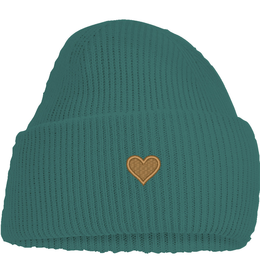 Herz aus Gold - Deep Cuffed Beanie