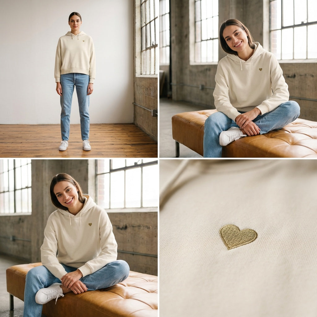 Womens Boxcut Hoodie - Herz aus Gold