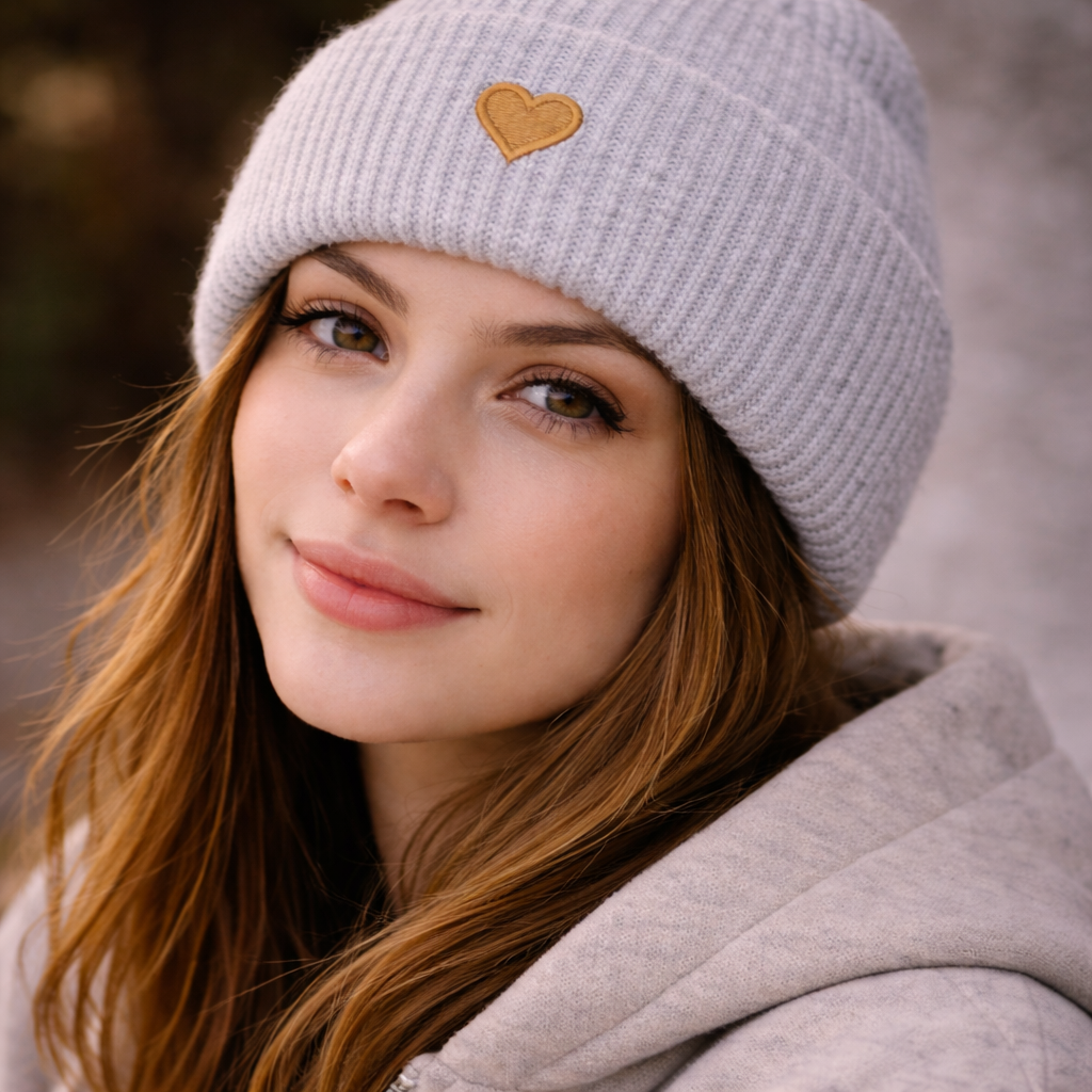 Herz aus Gold - Deep Cuffed Beanie
