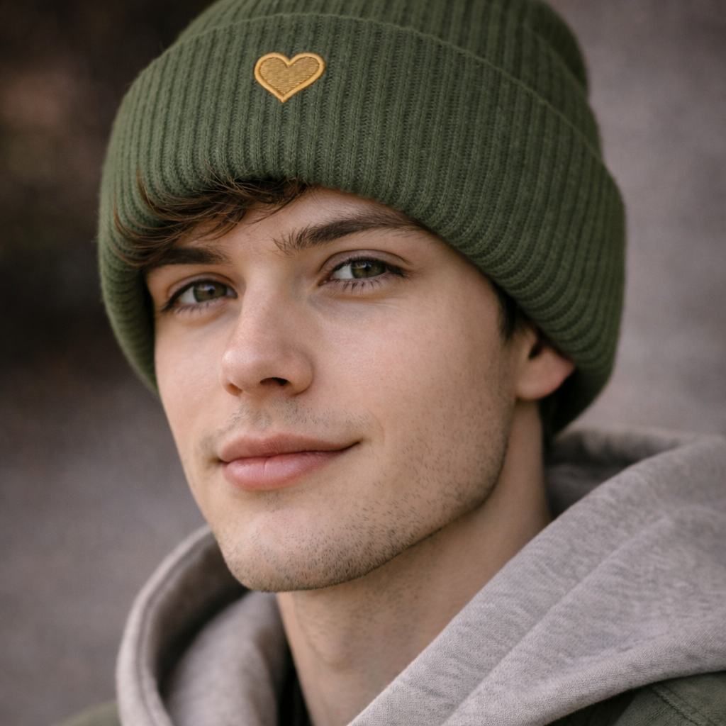 Herz aus Gold - Deep Cuffed Beanie