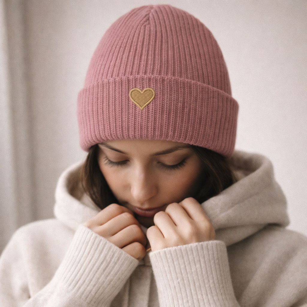 Herz aus Gold - Fisherman-Beanie