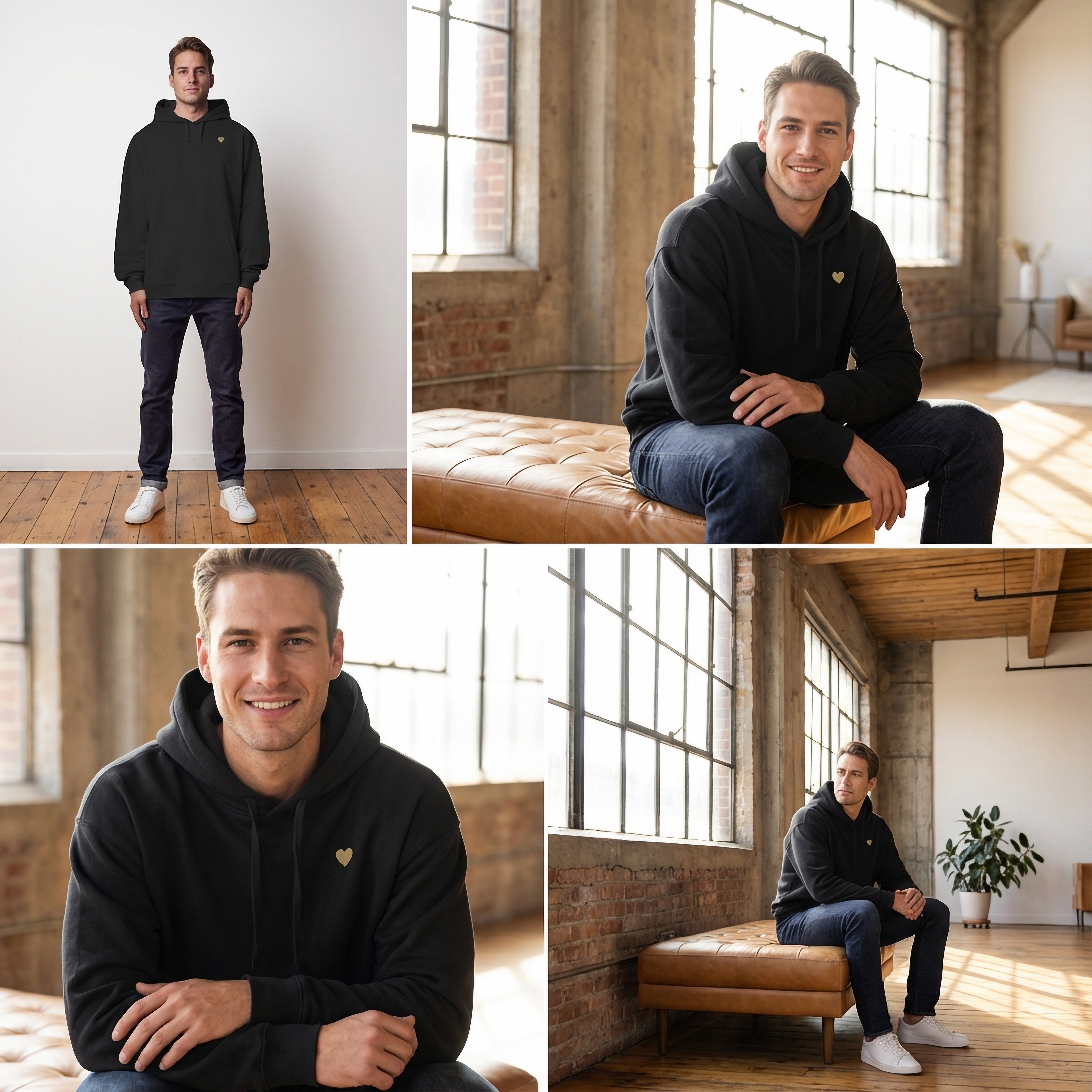 Oversize Hoodie - Herz aus Gold