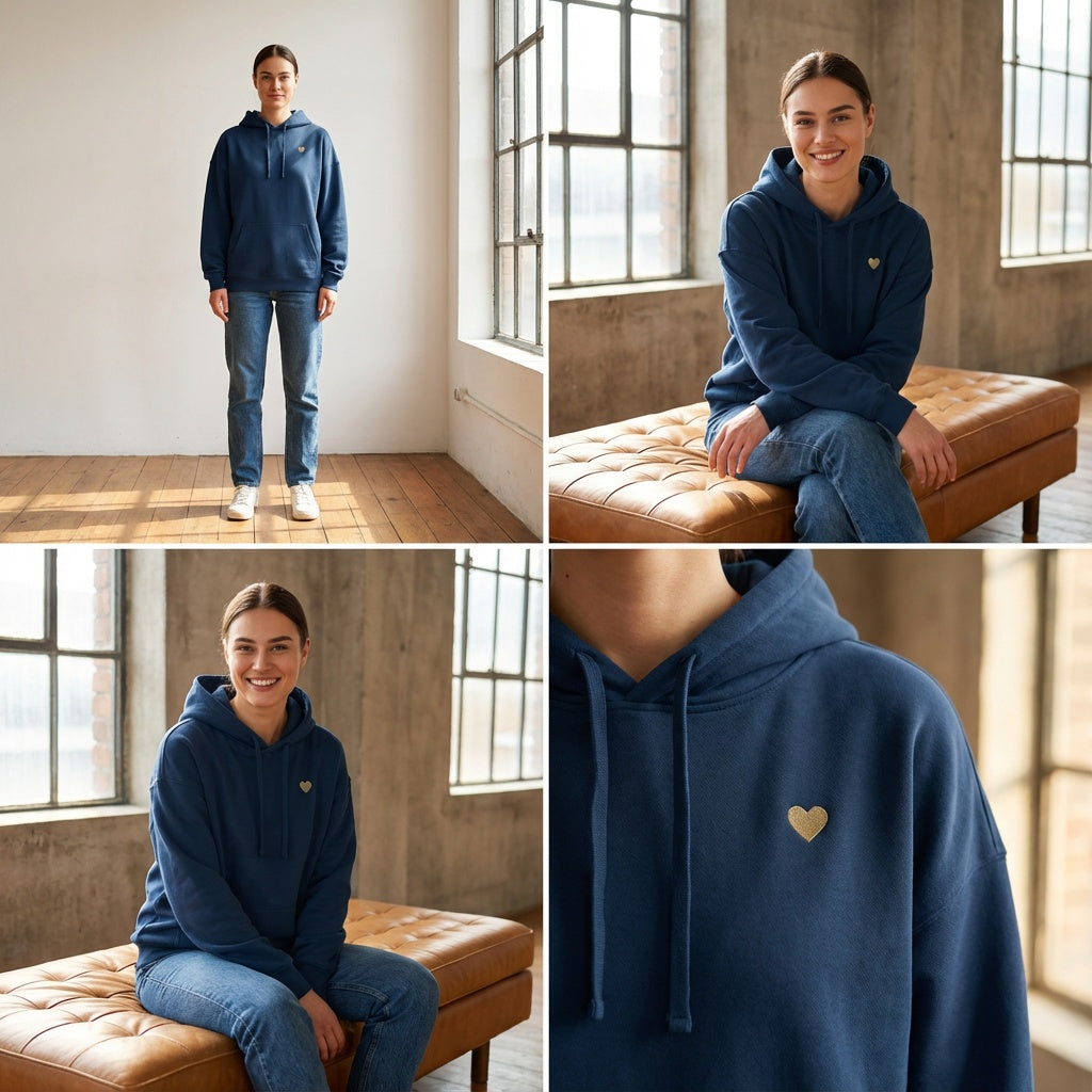 Oversize Hoodie - Herz aus Gold