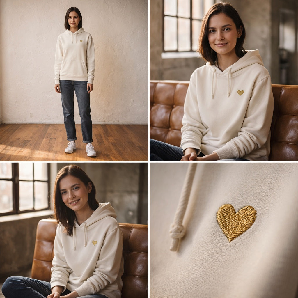 Hoodie - Herz aus Gold