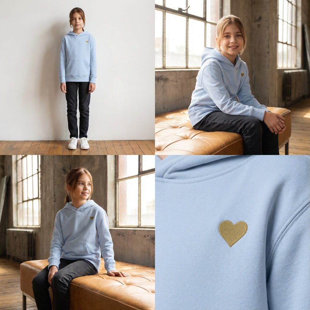 Kids Hoodie - Herz aus Gold