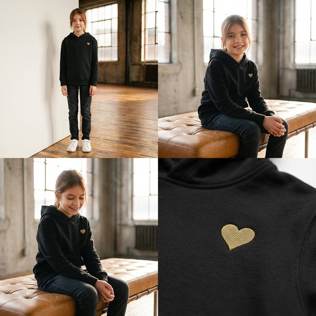 Kids Hoodie - Herz aus Gold