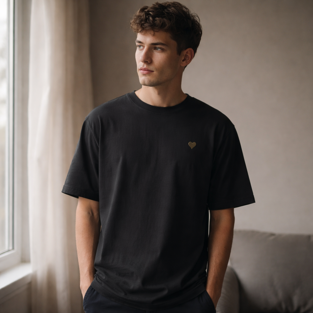 Heavy Oversized Shirt - Herz aus Gold