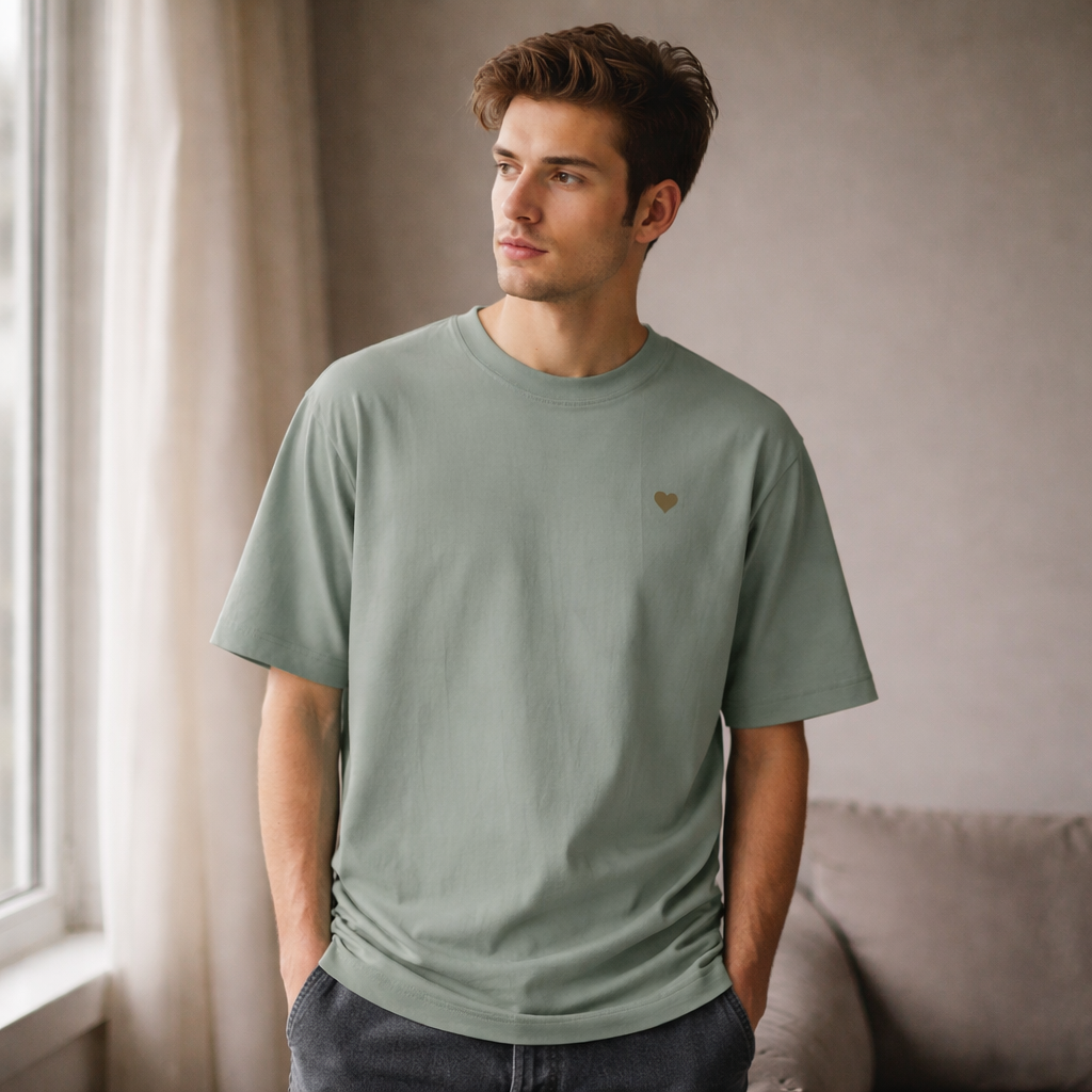 Heavy Oversized Shirt - Herz aus Gold