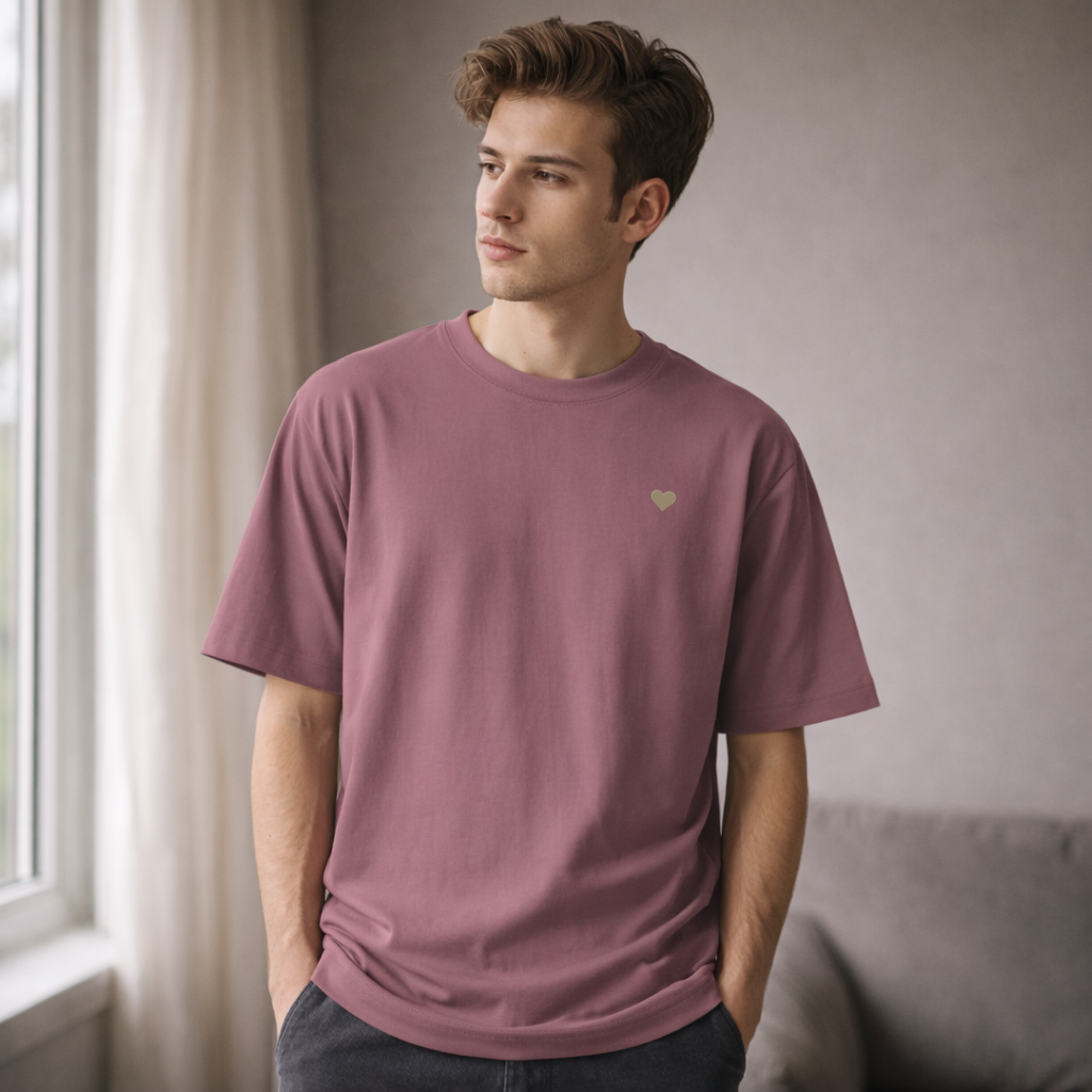 Heavy Oversized Shirt - Herz aus Gold