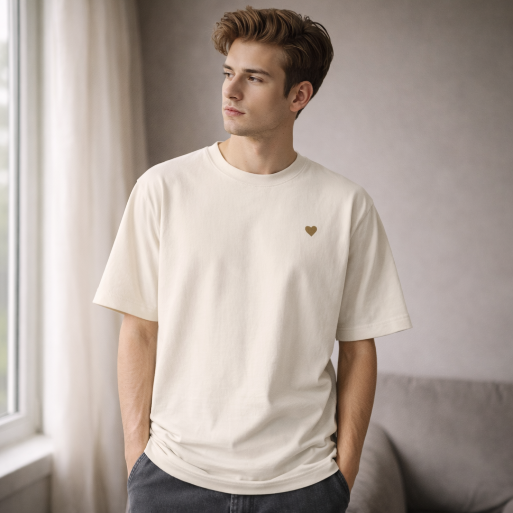 Heavy Oversized Shirt - Herz aus Gold