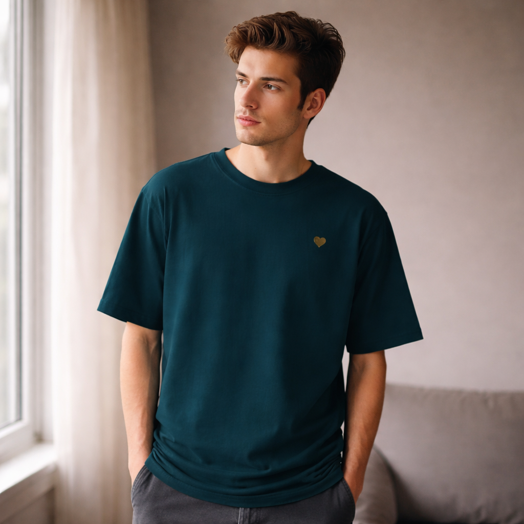 Heavy Oversized Shirt - Herz aus Gold