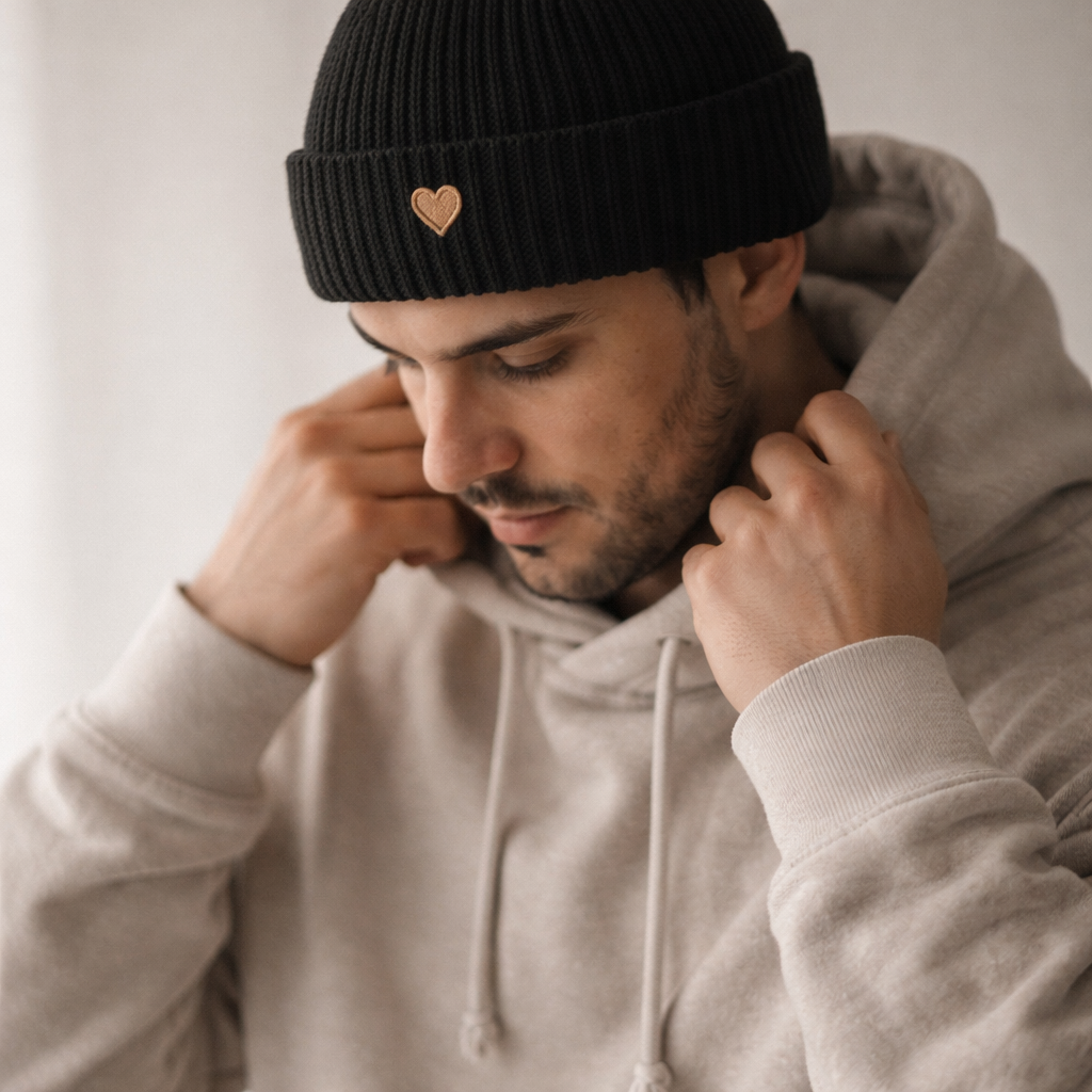Herz aus Gold - Short Beanie
