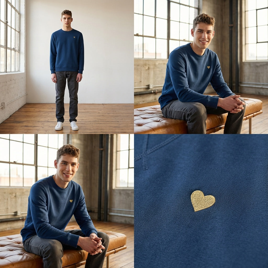 Basic Unisex Sweatshirt - Herz aus Gold