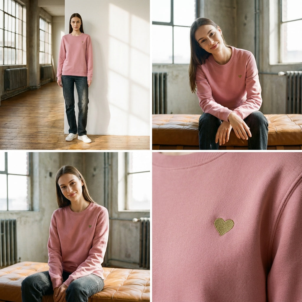 Basic Unisex Sweatshirt - Herz aus Gold