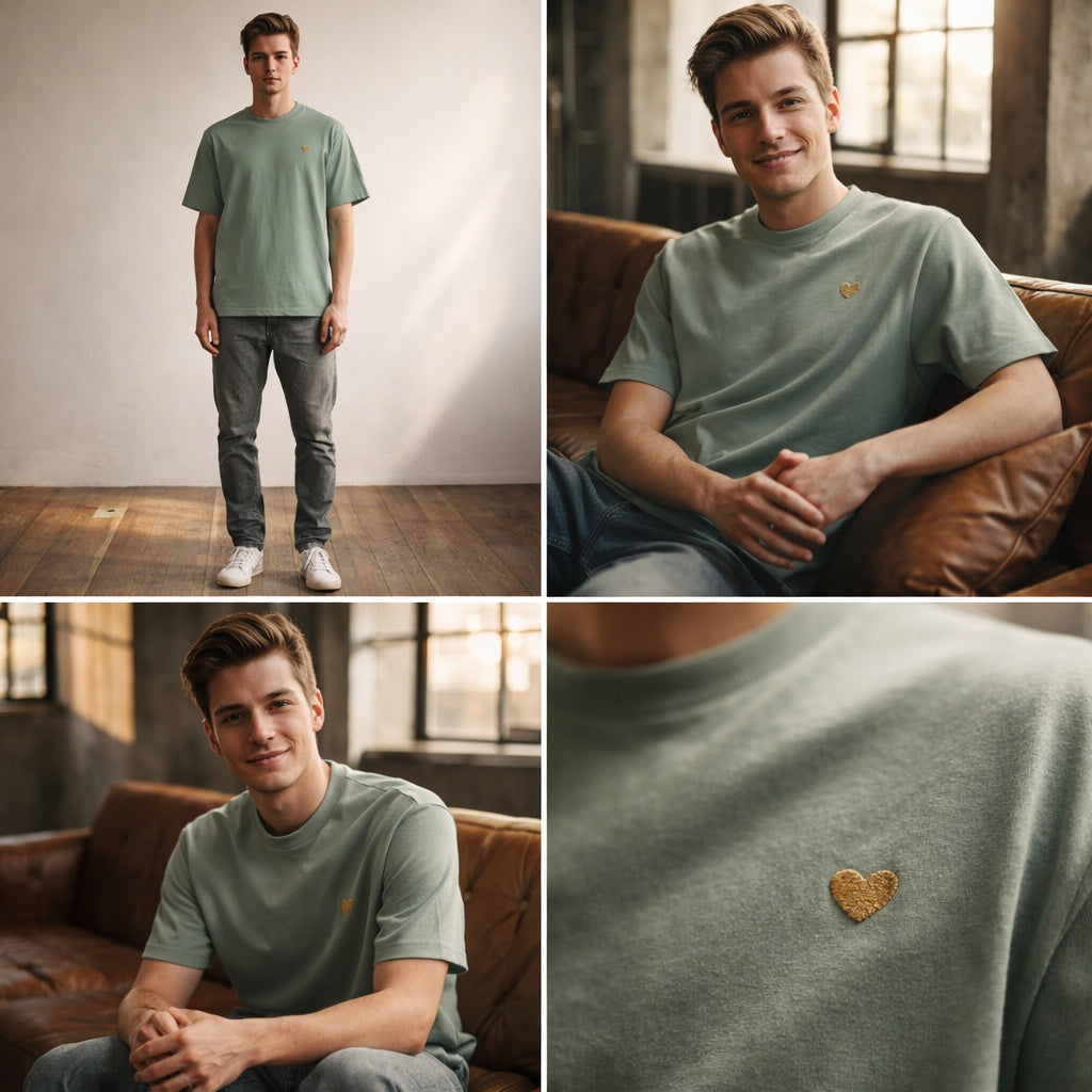 Heavy Oversized Shirt - Herz aus Gold