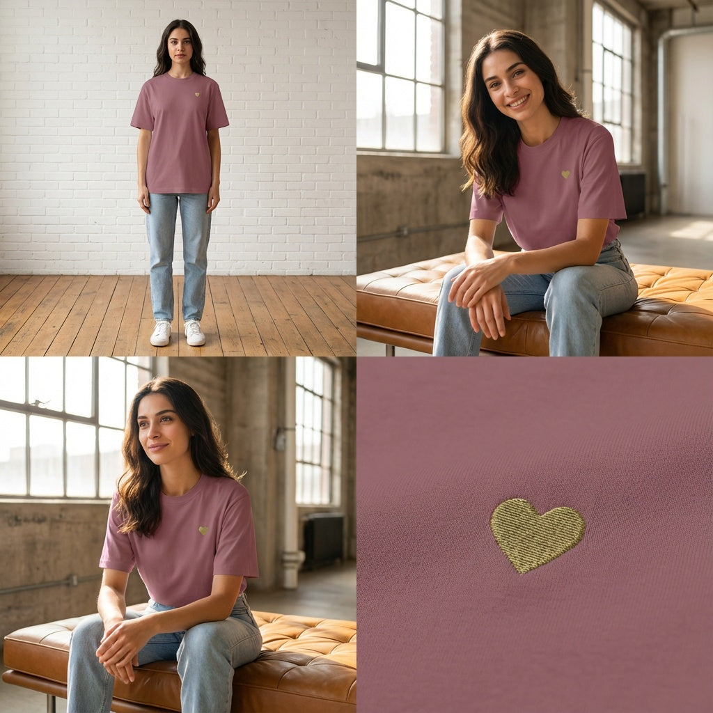 Heavy Oversized Shirt - Herz aus Gold