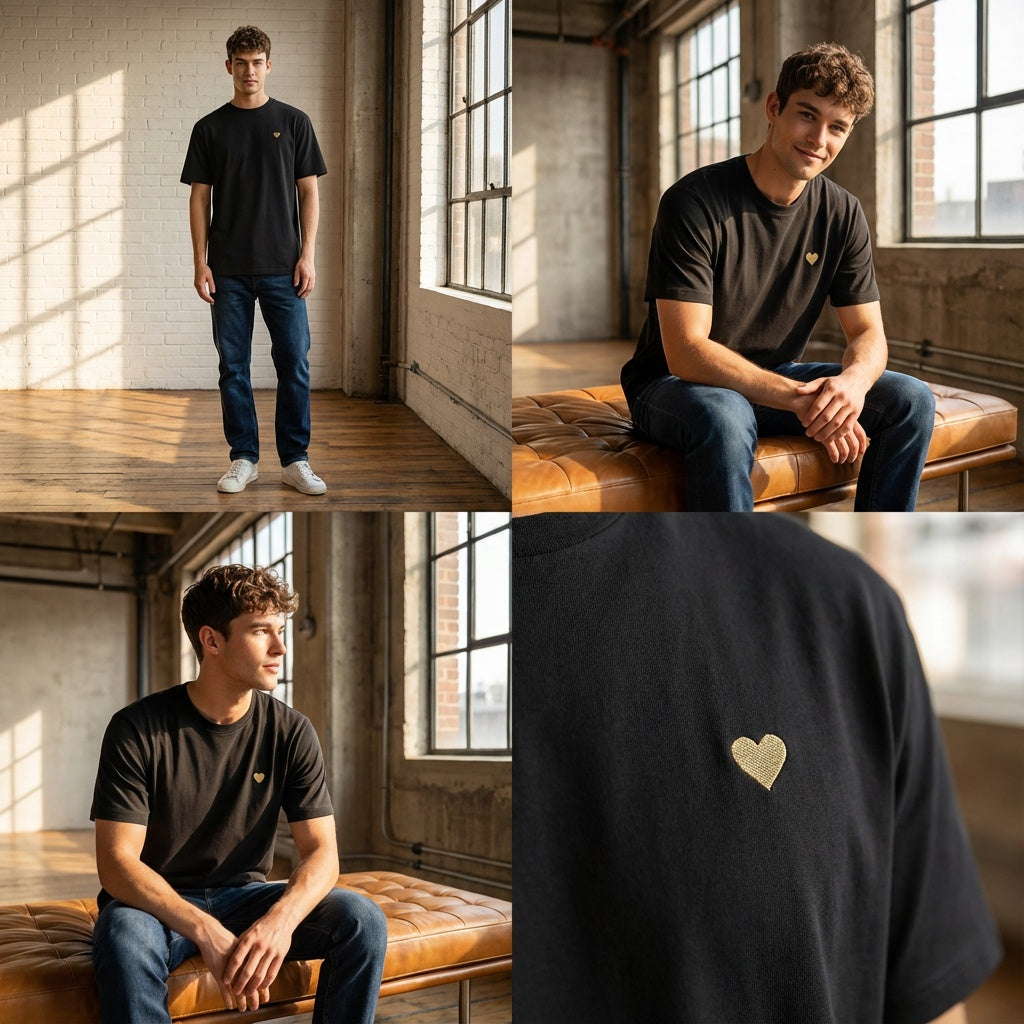 Heavy T-Shirt - Herz aus Gold