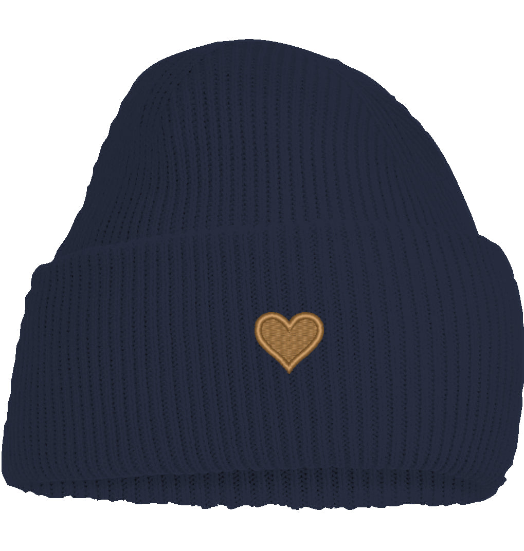 Herz aus Gold - Deep Cuffed Beanie
