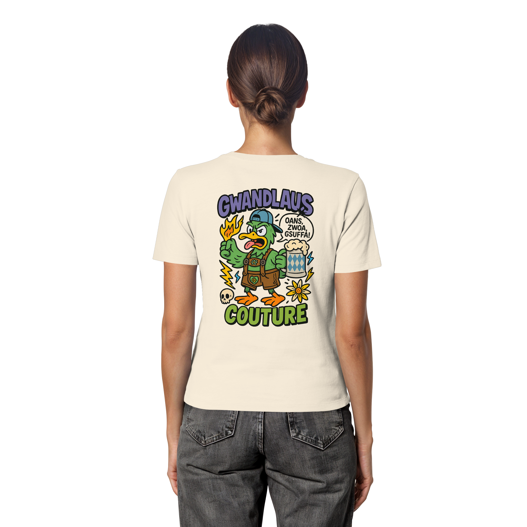 Ente süßsauer - Fitted Ladies Organic Shirt