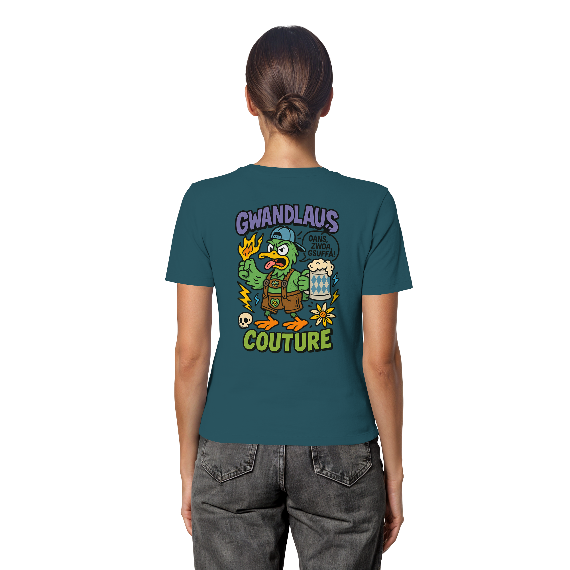 Ente süßsauer - Fitted Ladies Organic Shirt