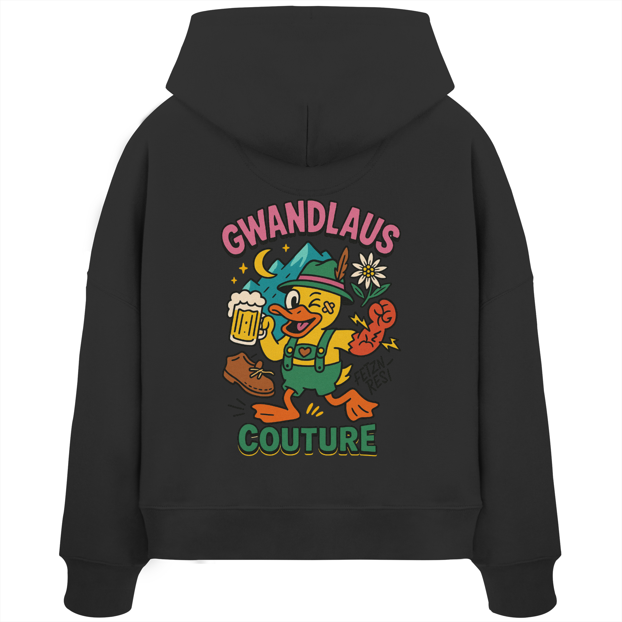 Crazy Duck - Womens Organic Boxcut Hoodie
