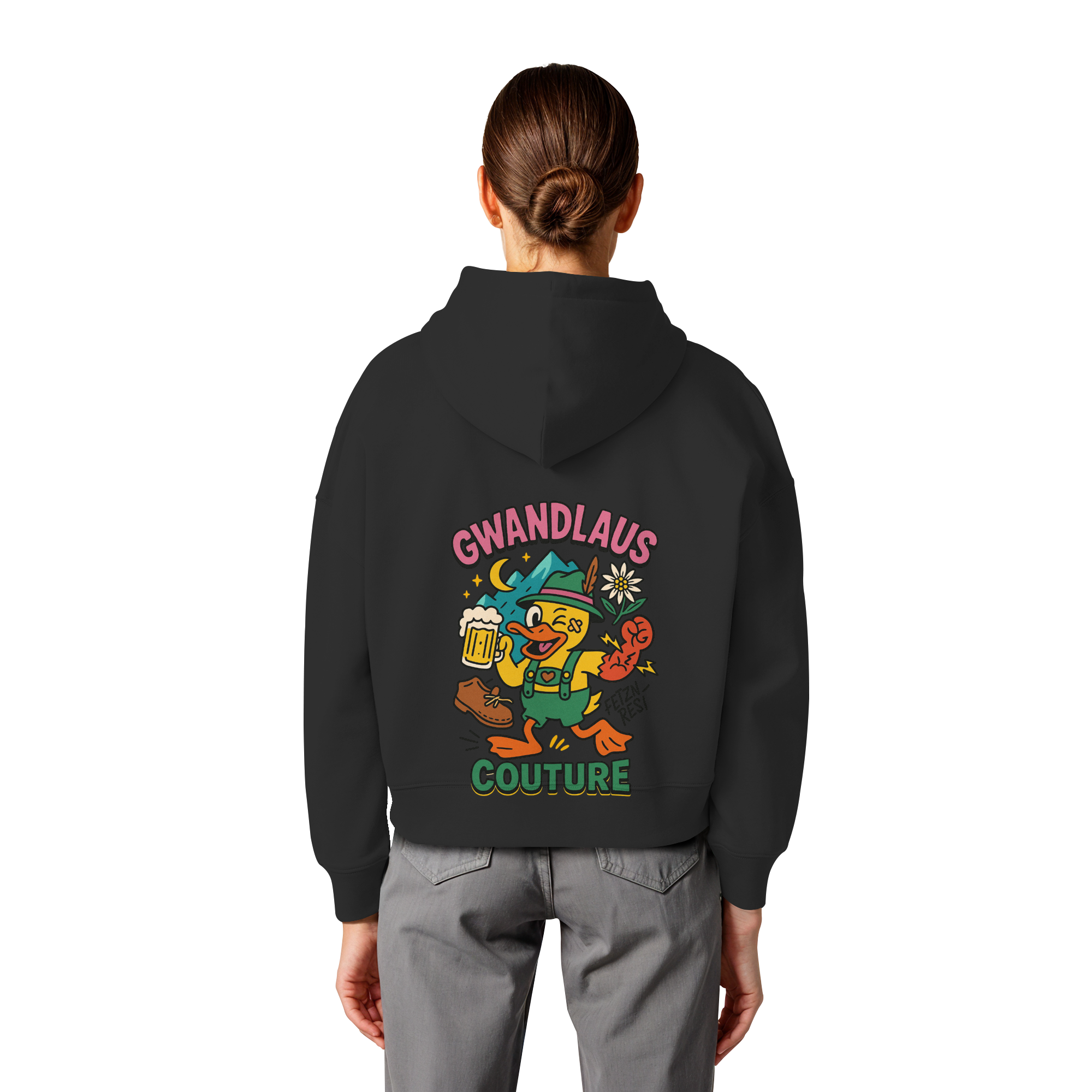 Crazy Duck - Womens Organic Boxcut Hoodie