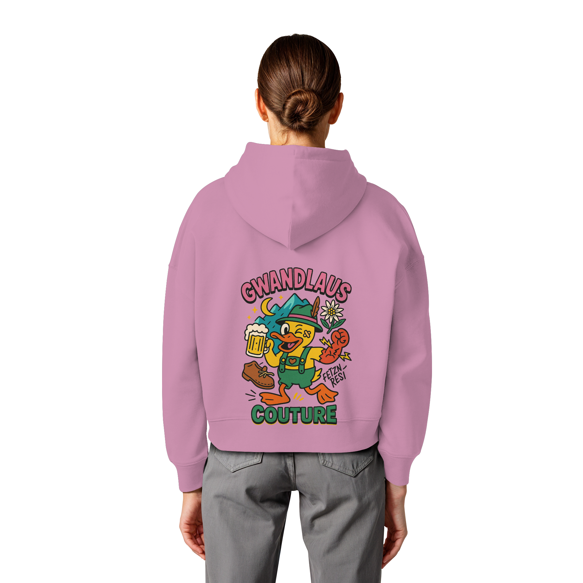 Crazy Duck - Womens Organic Boxcut Hoodie