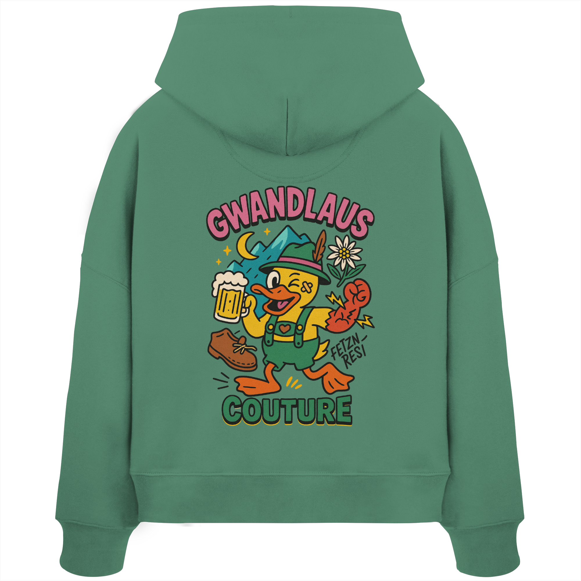 Crazy Duck - Womens Organic Boxcut Hoodie