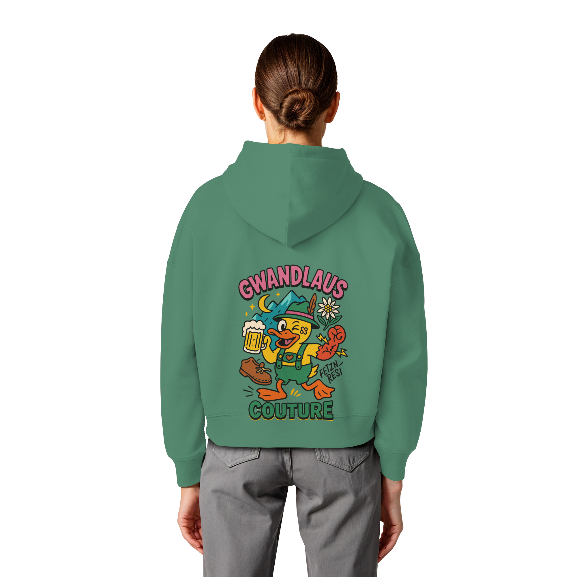 Crazy Duck - Womens Organic Boxcut Hoodie