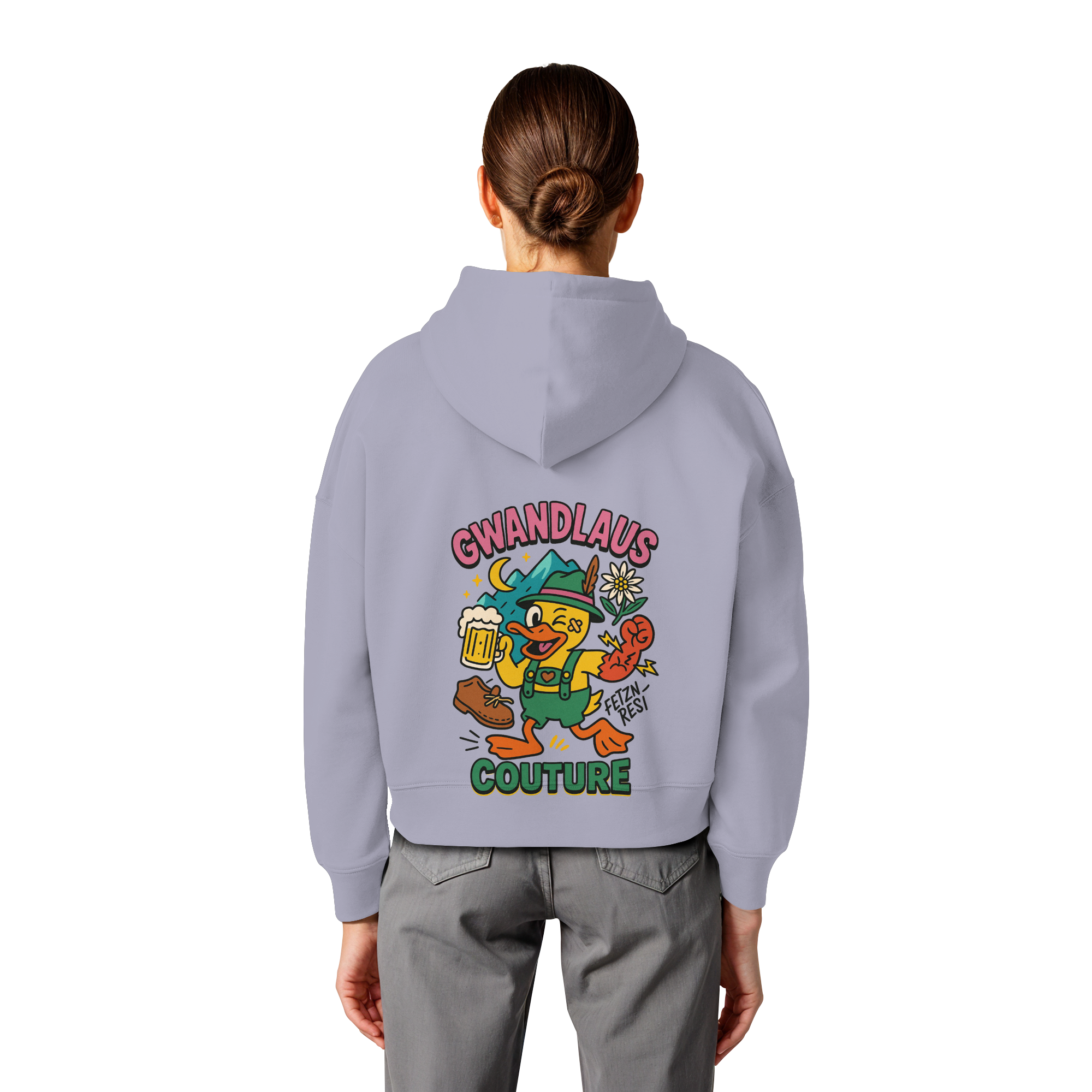 Crazy Duck - Womens Organic Boxcut Hoodie