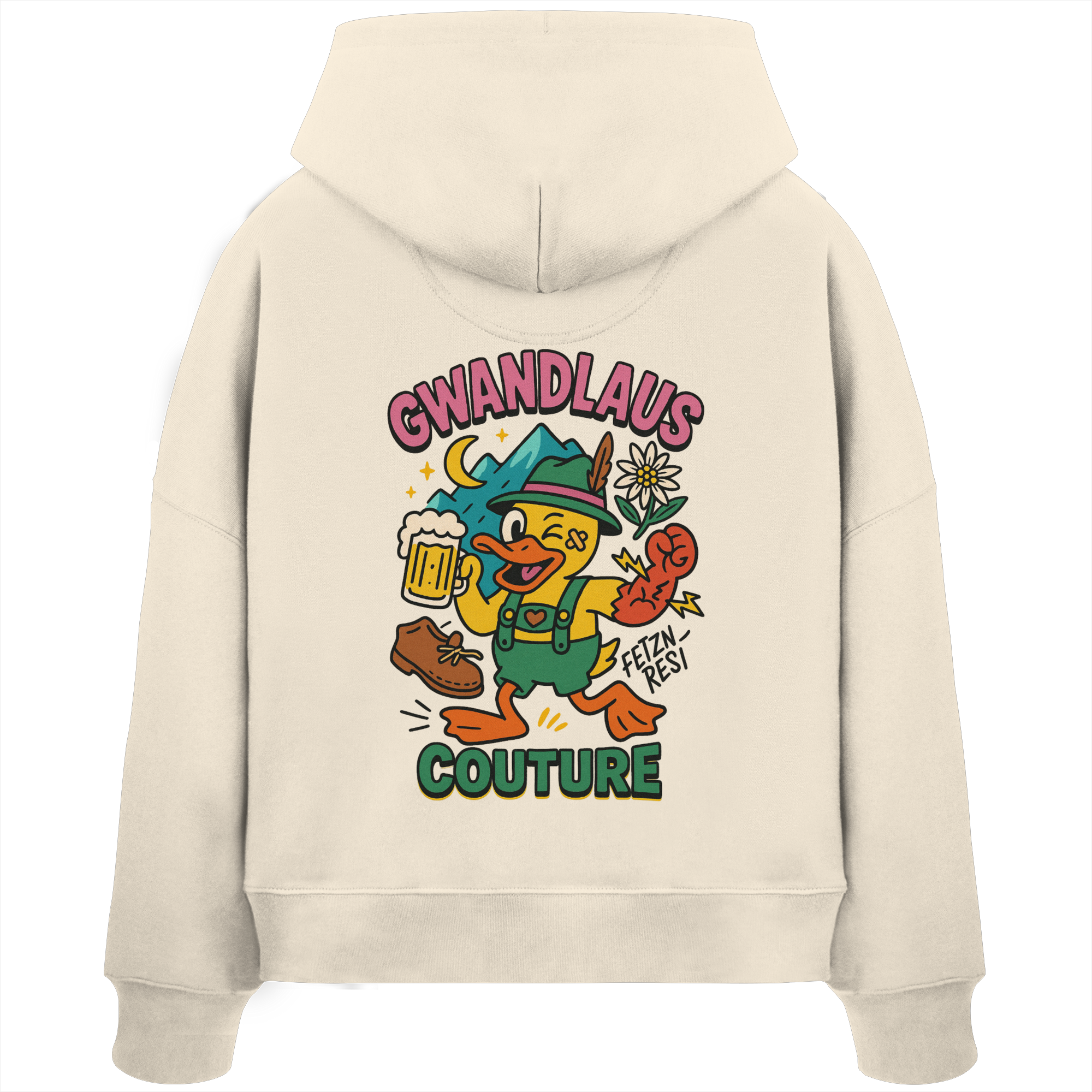 Crazy Duck - Womens Organic Boxcut Hoodie