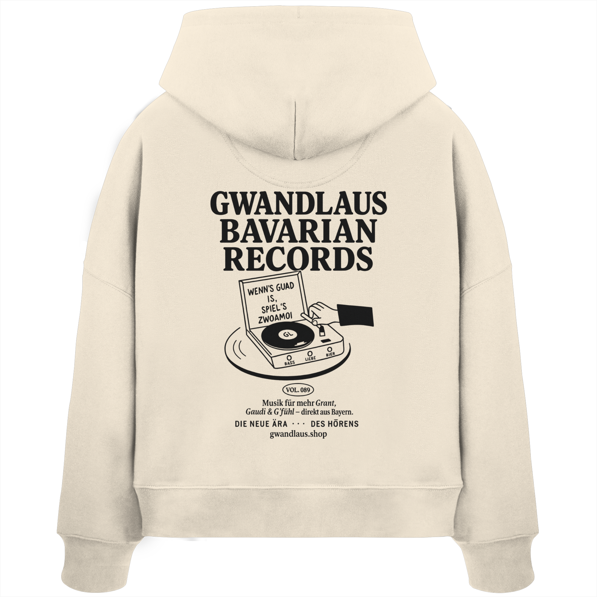 Bavarian Records  - Womens Organic Boxcut Hoodie