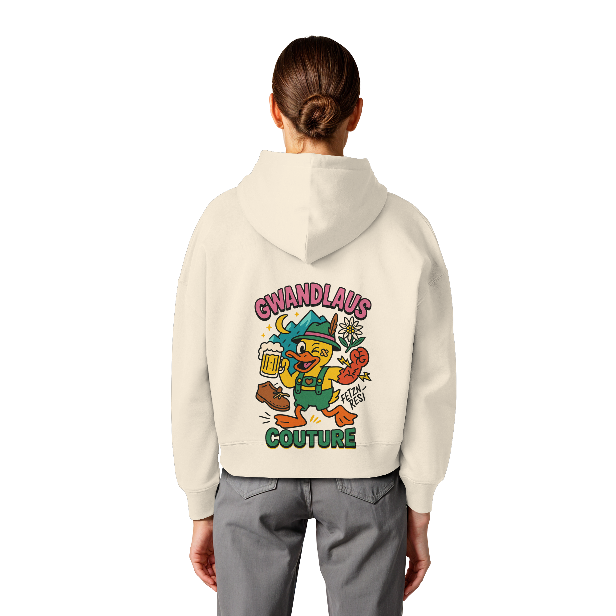 Crazy Duck - Womens Organic Boxcut Hoodie