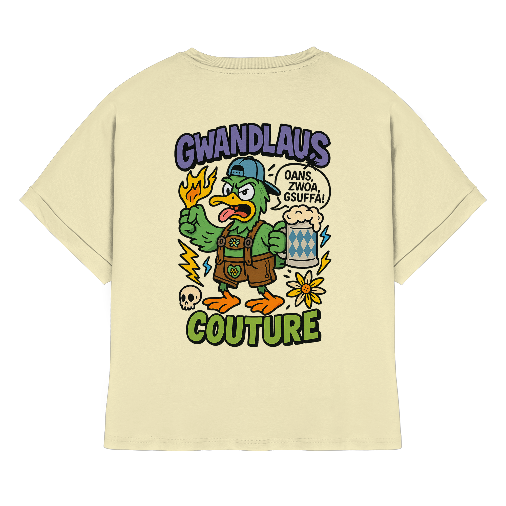 Ente süßsauer - Womens Organic Rolled Sleeves T-Shirt