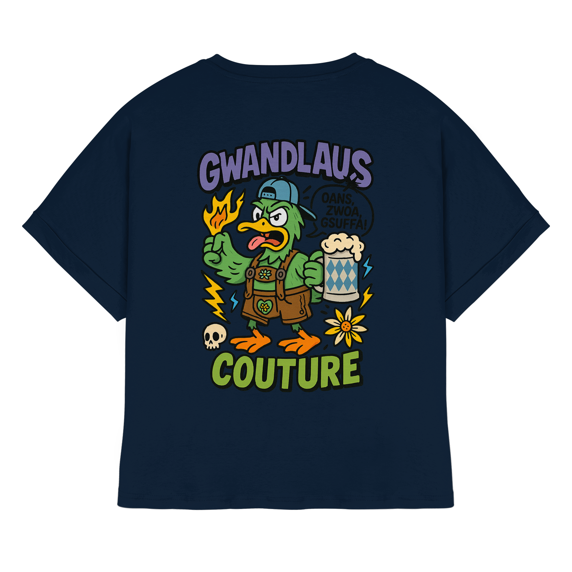 Ente süßsauer - Womens Organic Rolled Sleeves T-Shirt