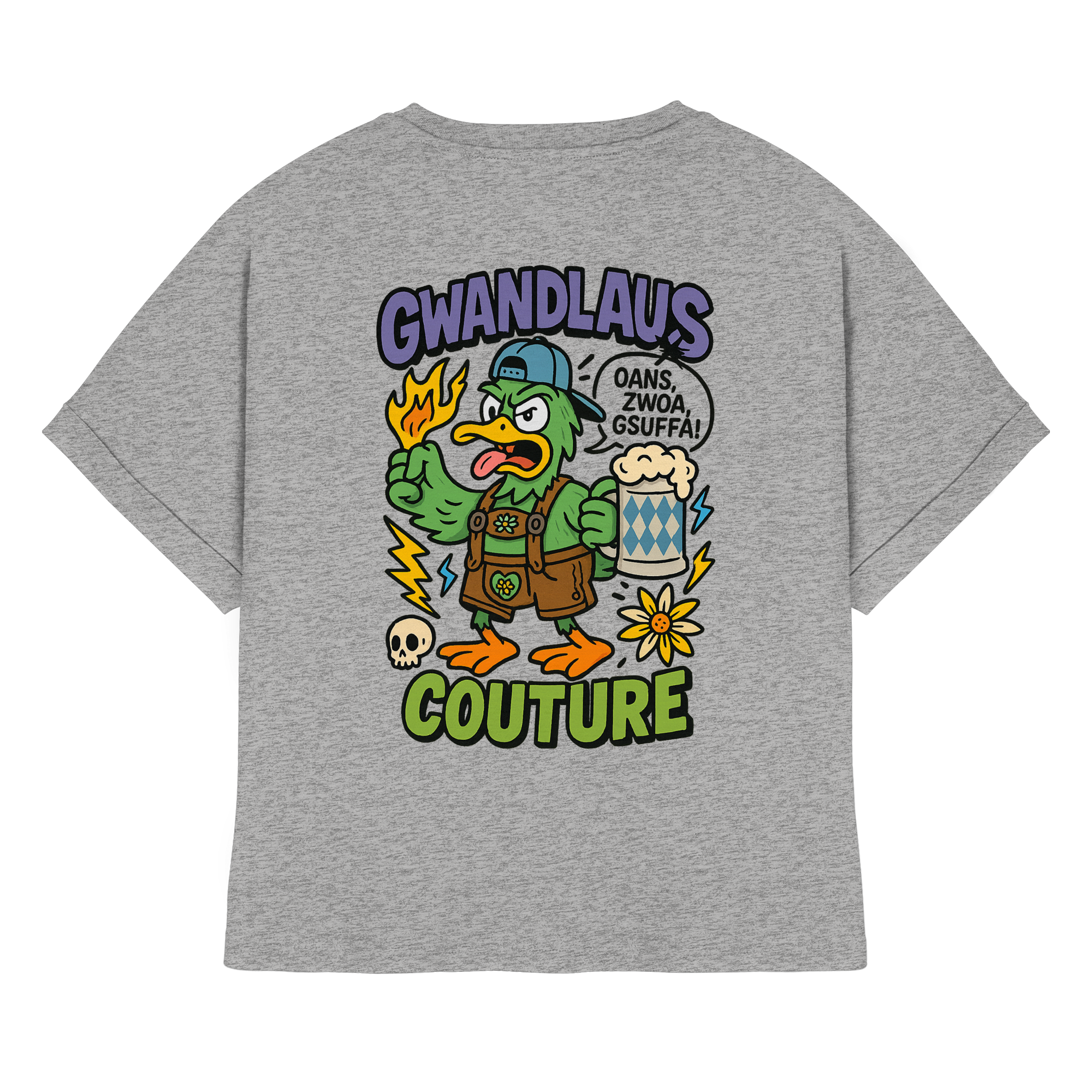 Ente süßsauer - Womens Organic Rolled Sleeves T-Shirt